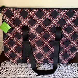 Stylish Black and Red Vera Bradley Checkered Tote Bag